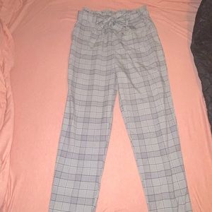 Business casual plaid grey and black pants